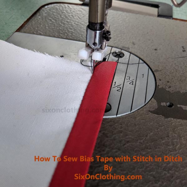 Sewing Tutorial - How to sew bias tape with Stitch-in-the-Ditch method