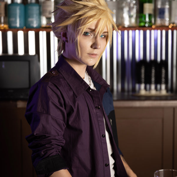 New! Cloud Strife Cosplay Dress Shirt