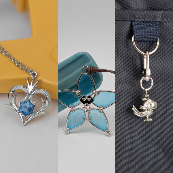 Crystal Regalia Pendant and Sea Salt Wayfinder and Chocobo Charm