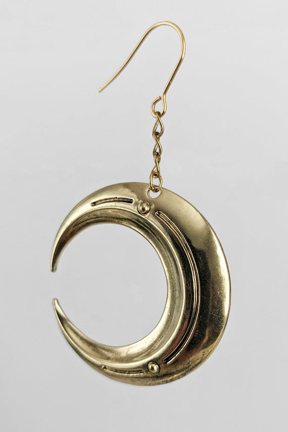 Small Crescent Moon Hoop Earrings – Anthony Lent