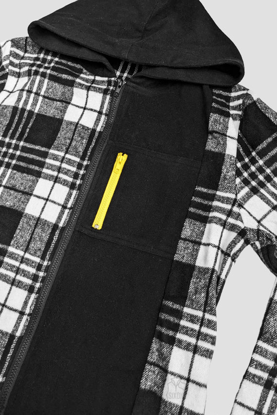 ジャケット・アウター pitohui black cotton silk flannel PLAID FLANNEL HARNESS JACKET – THE SHOP YOHJI YAMAMOTO