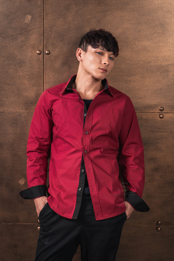 demon dress shirt Devil Hunter Mens Dress Shirt 2XL
